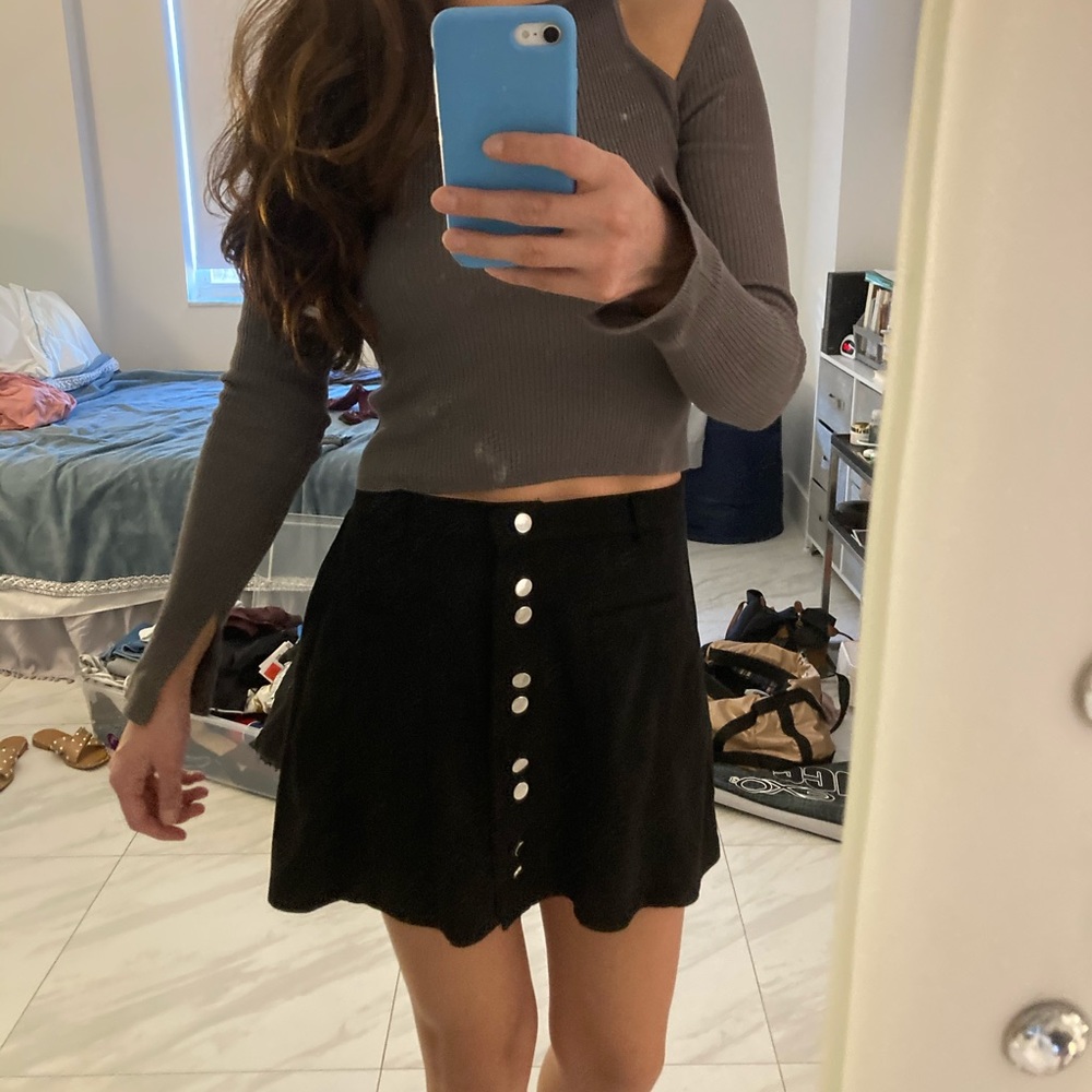 ZARA FAUX SUEDE MINI SKIRT